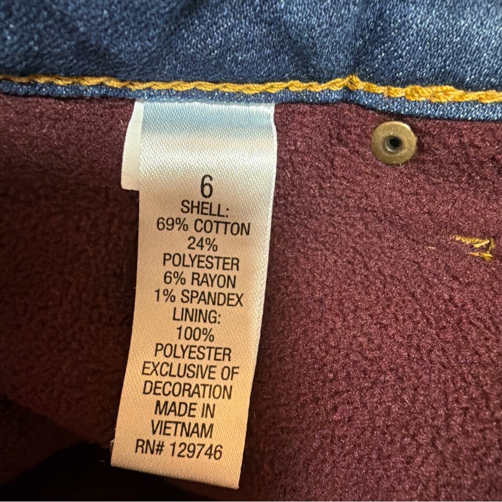 Blue Mountain Women's size 6 Fleece Lined Med Wash Straight Leg Jeans - Picture 5 of 11